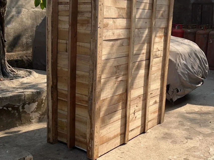 Custom timber export crate packed for sea freight
